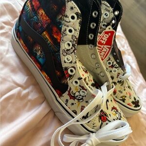 Vans Stranger Things  High-Top Sneakers - Black and White Graphic